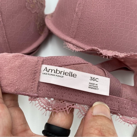 Maidenform Ambrielle Bundle Lot Set Of 2 Lace Push Up Bras Pink Size 36C (NWT) - Picture 5 of 10